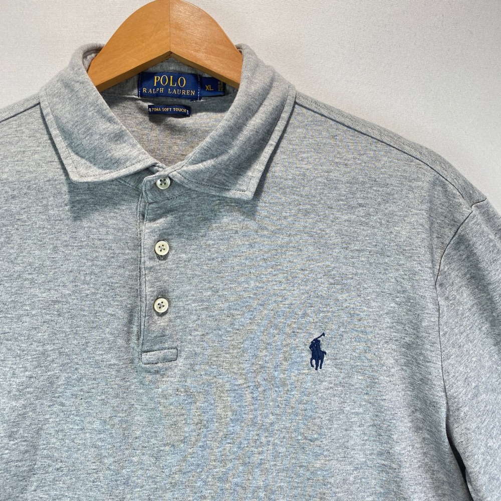 Polo Ralph Lauren Pima Soft Touch Polo Mens XL Grey Short Sleeve Pony Logo